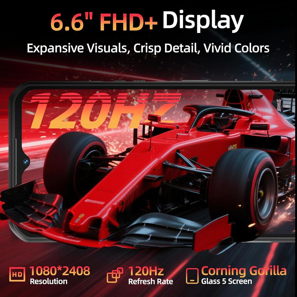 Oukitel WP62 5G Мобильный телефон 24 ГБ + 256 ГБ 11000 мАч 6,58-дюймовый дисплей 108 МП Android 15