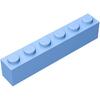Classic Bulk Brick Block 1x6, 100 Piece Full Transparency Brick 1x6, Compatible with Lego Parts and Pieces 3009, Creative Play Set - Compatible with