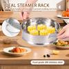 2Pcs Stainless Steel Steamer Insert 7.9/11 Inch Rustproof Food Steamer Basket with Handle Dishwasher Safe for Seafood Egg Fruit