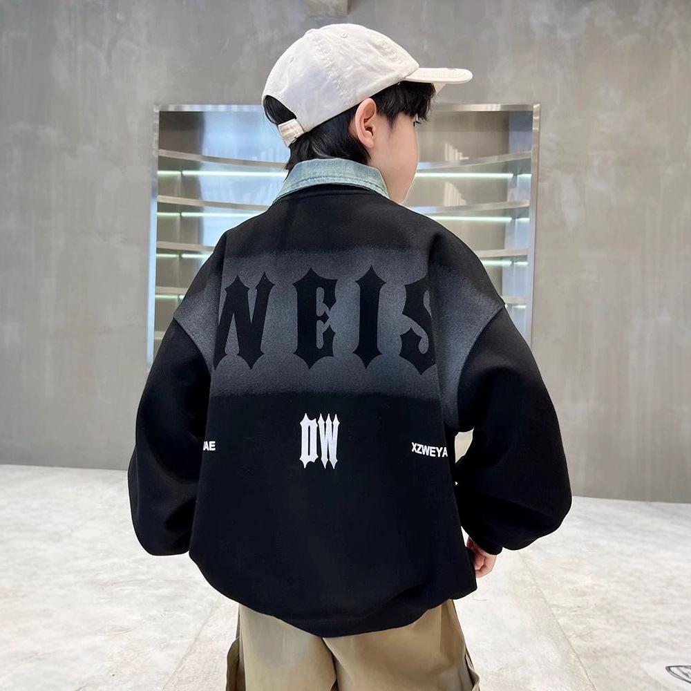 Новый свитер-поло для мальчиков 2025 - Весенне-осенний стиль, модная футболка для больших мальчиков