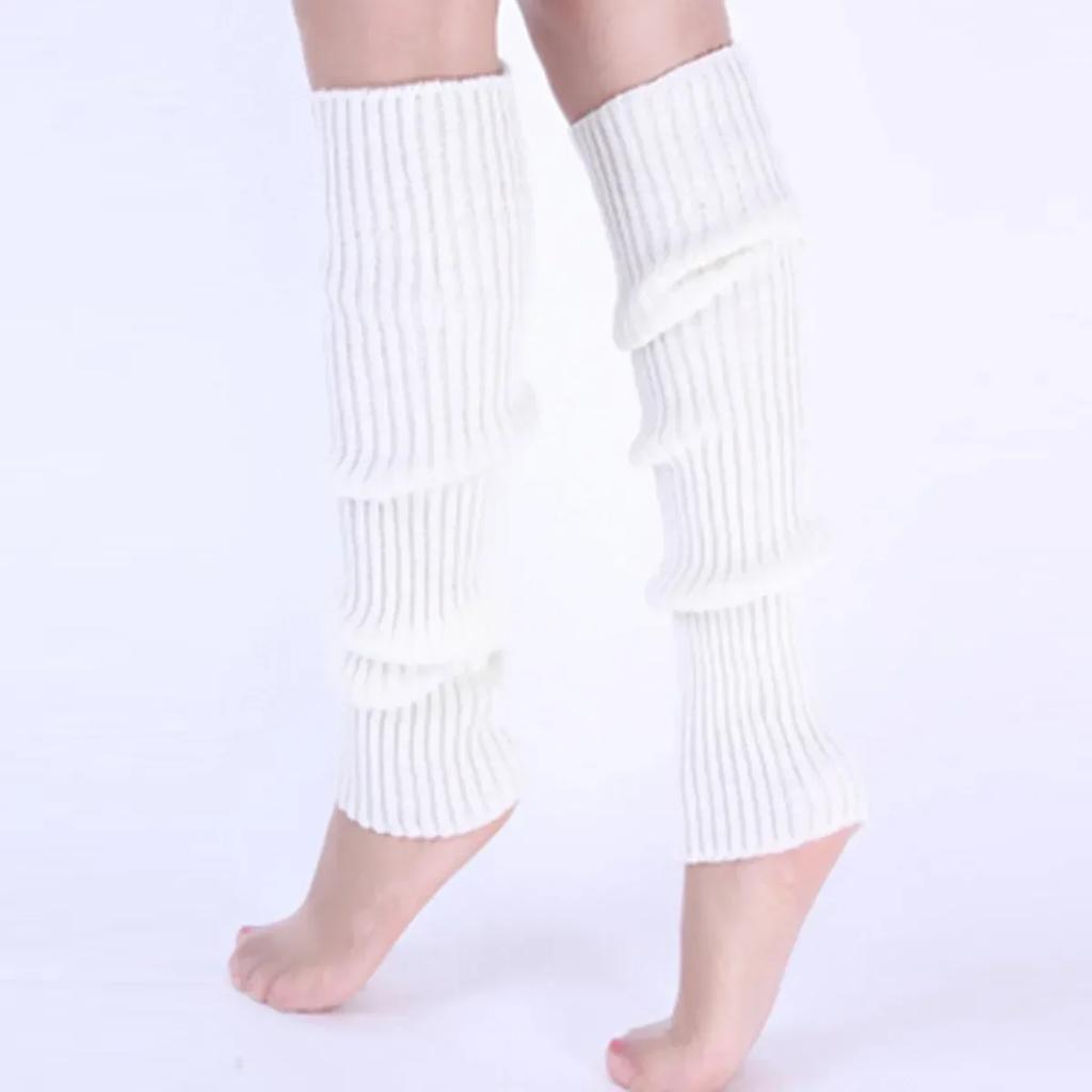 Women's Rib Knit Leg Warmers Knee High Socks Knitted Stockings Warm Comfortable Winter Fashion Legwear Apparel