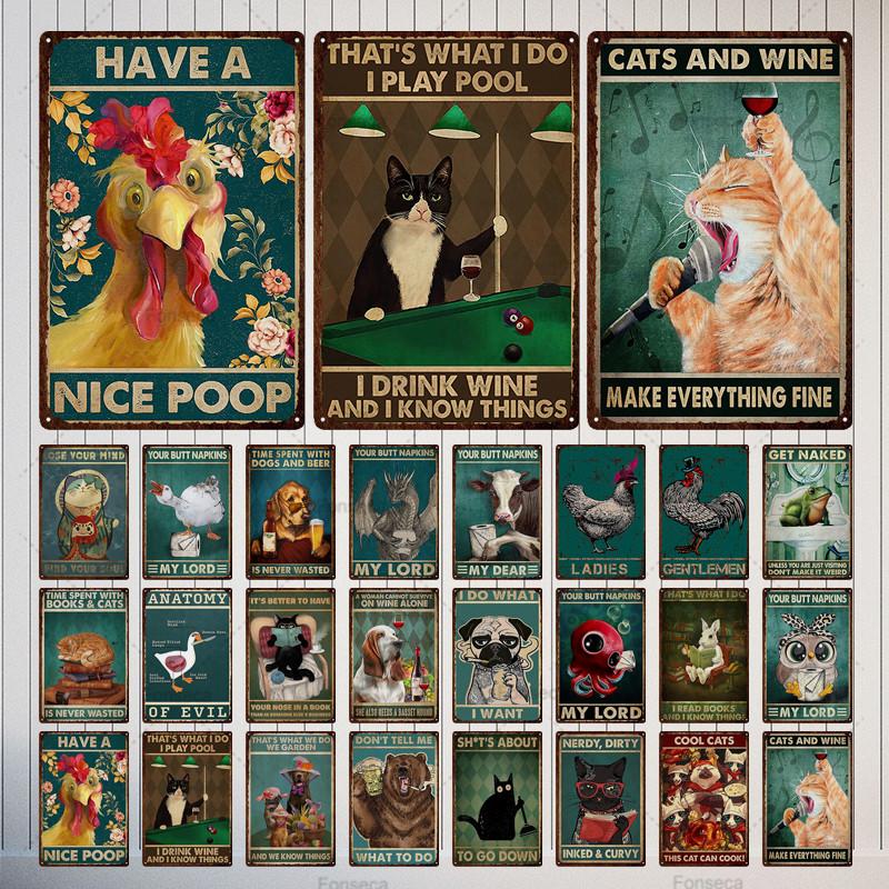 Вдохновляющий знак с изображением животных, металлический знак, винтажная жестяная вывеска, металлический винтажный бар, винтажный Настенный декор, бар, клуб, человек, пещера, металлический постер