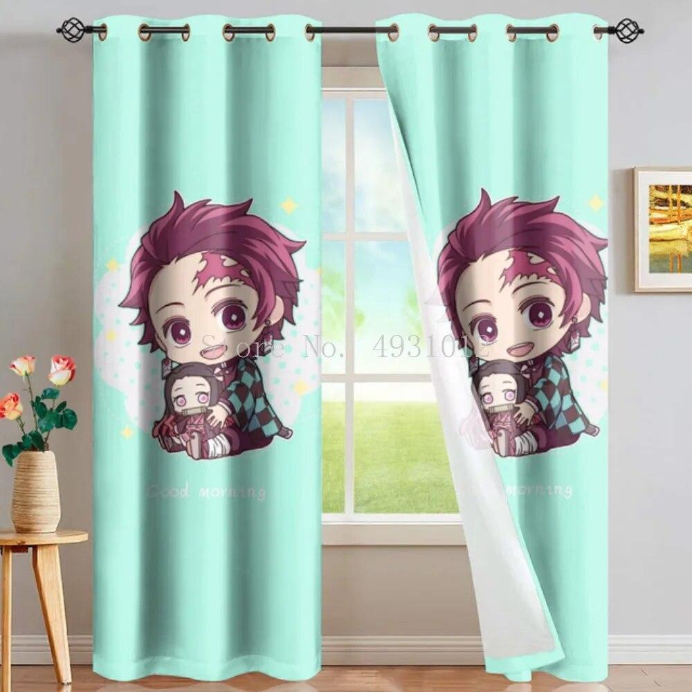 Японские аниме-принты, аниме-шторы для обработки окон, оконные занавески для гостиной, спальни, жалюзи, детская комната, домашний декор