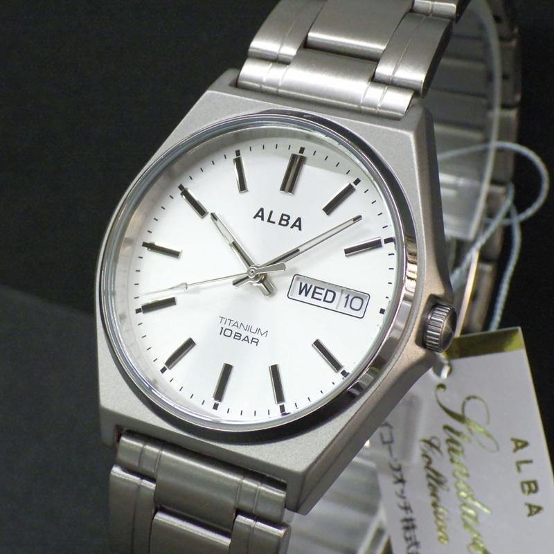 SEIKO ALBA AEFJ412 Титановый Циферблат-Полоска Водонепроницаемость 10 АТМ Часы Цена День-Дата Мужские