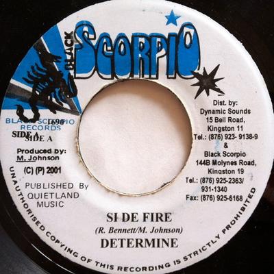 7-дюймовая пластинка DETERMINE / HAMMER MOUTH - Si De Fire / Chi Chi Man And Chi Ch NONE Black Scorpio 2001 Ямайка Регги, Ска и Даб Б/У