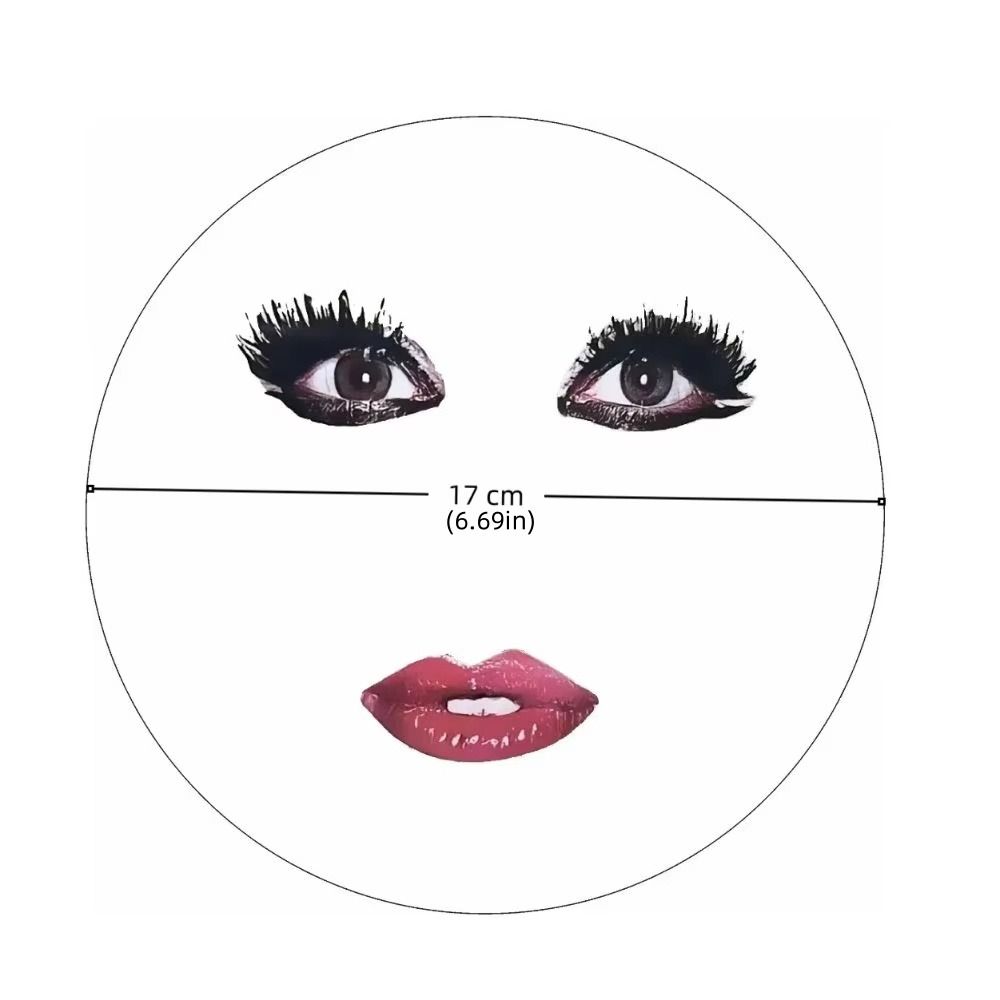 Длинные ресницы Прозрачные ручные веера ПВХ Печатный веер Веер с красными губами Подарок другу