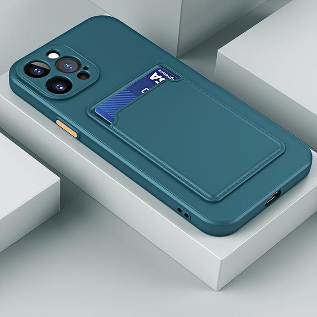 Чехол-держатель для карт памяти для Iphone 14 13 Pro Max 6 8 7 Plus, силиконовая задняя крышка для Iphone 12 Mini 11 Pro Se 2020 X Xr Xs Max, чехол