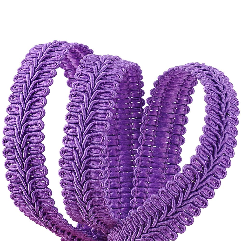 1card Polyester Braided Lace Trim Sewing Centipede Lace Ribbon for Clothes Accessories and Curtains Accessories Dark Violet 5/8 inch(16mm)