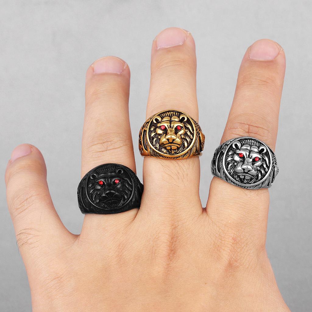Черные мужские кольца из нержавеющей стали с изображением тигра и животных в стиле панк, хип-хоп, рэп, уникальные для мужчин, бойфрендов, байкеров, ювелирные изделия, креативный подарок