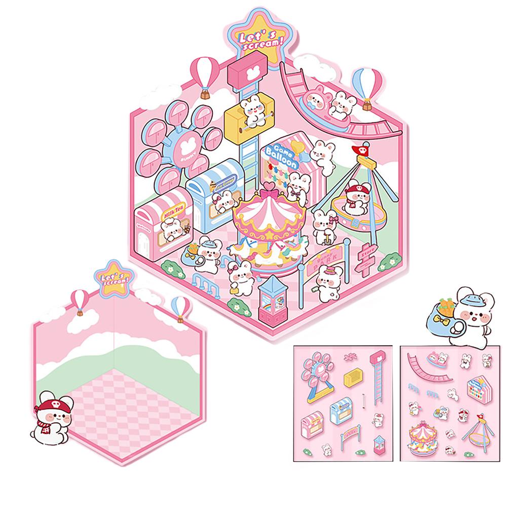 3D наклейка с изображением дома, миниатюрная наклейка с имитацией сцены из домика для скрапбукинга, журнала, блокнота, фотоальбома, чехла для телефона