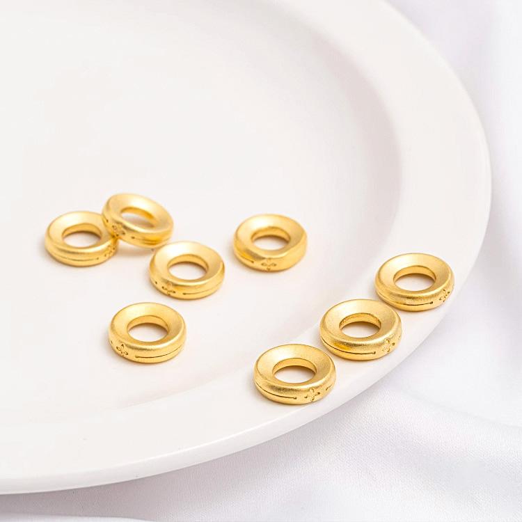 Matte Gold Spacer Beads for Jewelry Making, Anti-wear Donut Beads for Bracelet Necklace, Vintage Jewelry Findings