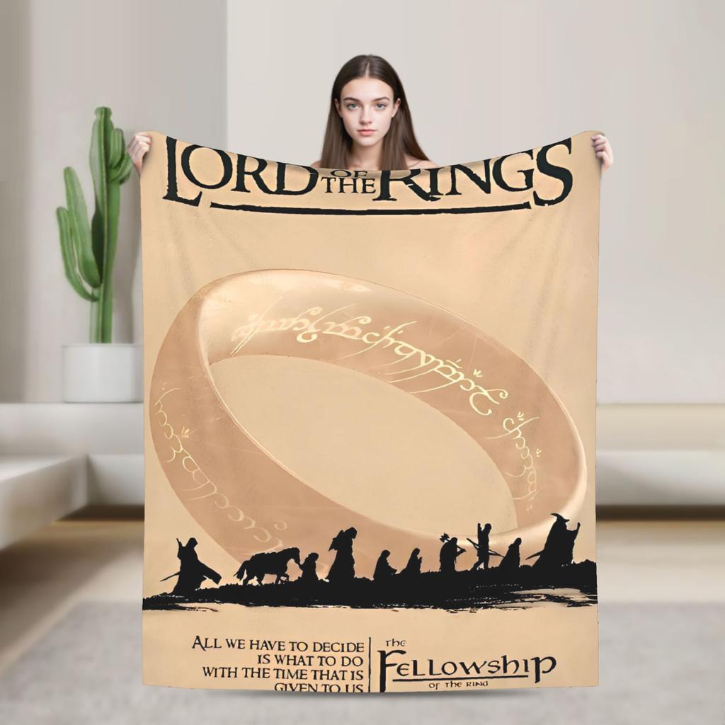 L-Lords Of The R-Rings Одеяло Дорожное Офисное Фланелевое Плед Для Спальни Мягкое Теплое Дизайнерское Качественное Покрывало
