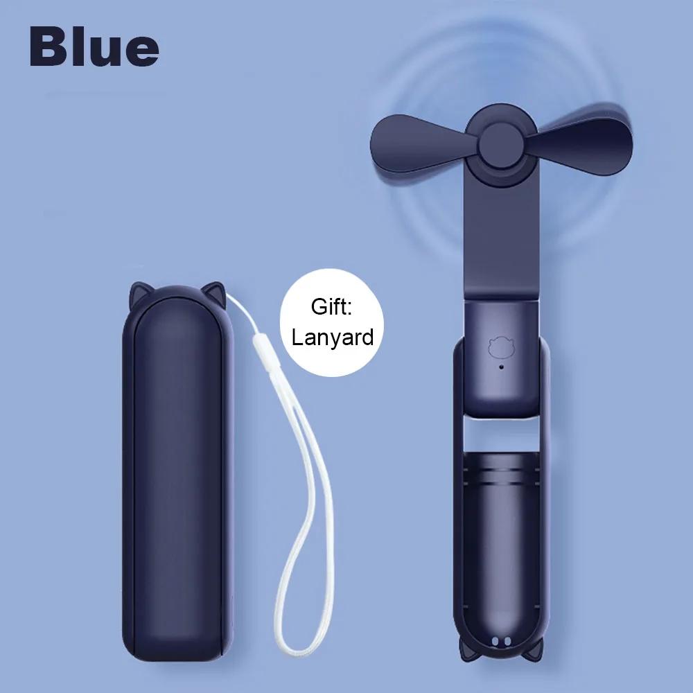 Портативный мини-вентилятор, небольшой карманный вентилятор, USB-вентилятор с аккумулятором, складной охлаждающий ручной вентилятор, мини-вентилятор USB с внешним аккумулятором