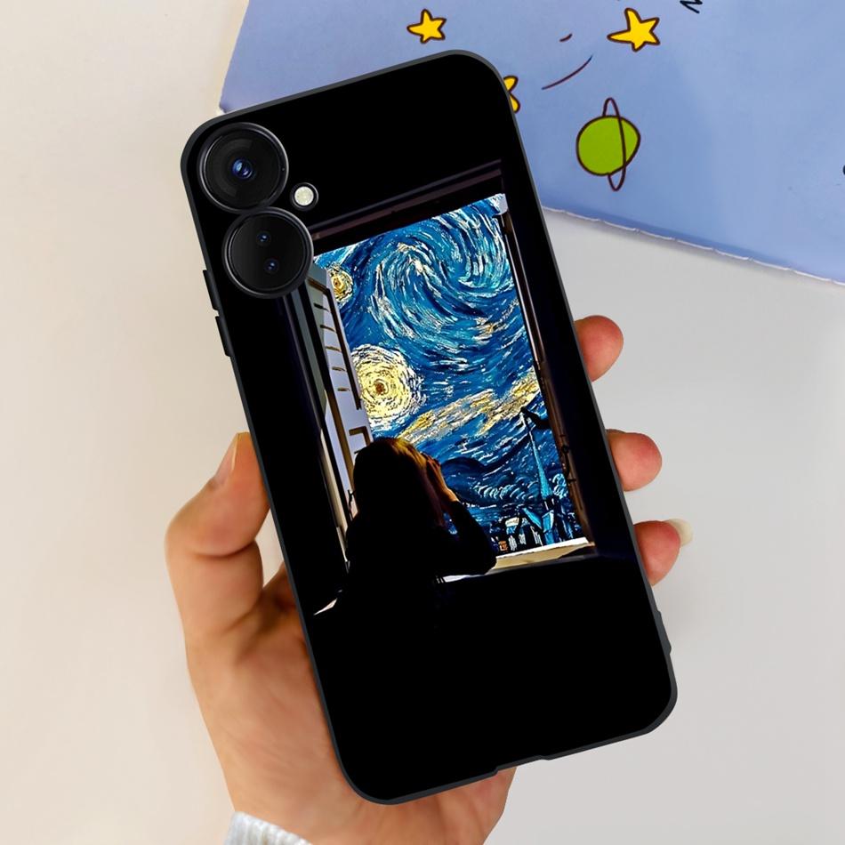 Для Tecno Spark 9 Pro KH7 KH7n Милый Мультяшный Чехол Для Телефона Для Tecno Spark 9Pro Черный Силиконовый Мягкий ТПУ Чехлы