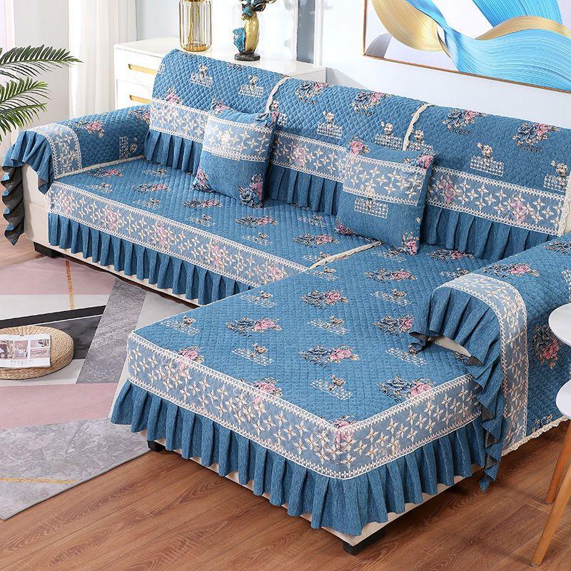 Жаккардовый роскошный чехол для дивана, чехлы для диванов, изысканная подушка для дивана, кружевная складка, вертикальная противоскользящая зернистая, домашний декор, диван-полотенце