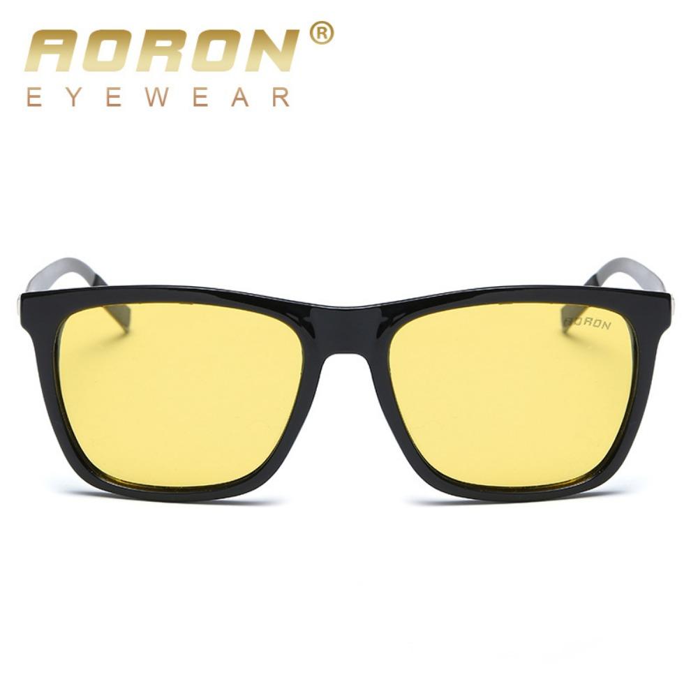aoron Men's and Women's Polarized Sunglasses Aluminum Magnesium Glasses Legs Sunglasses Box Driving Sunglasses Night Vision