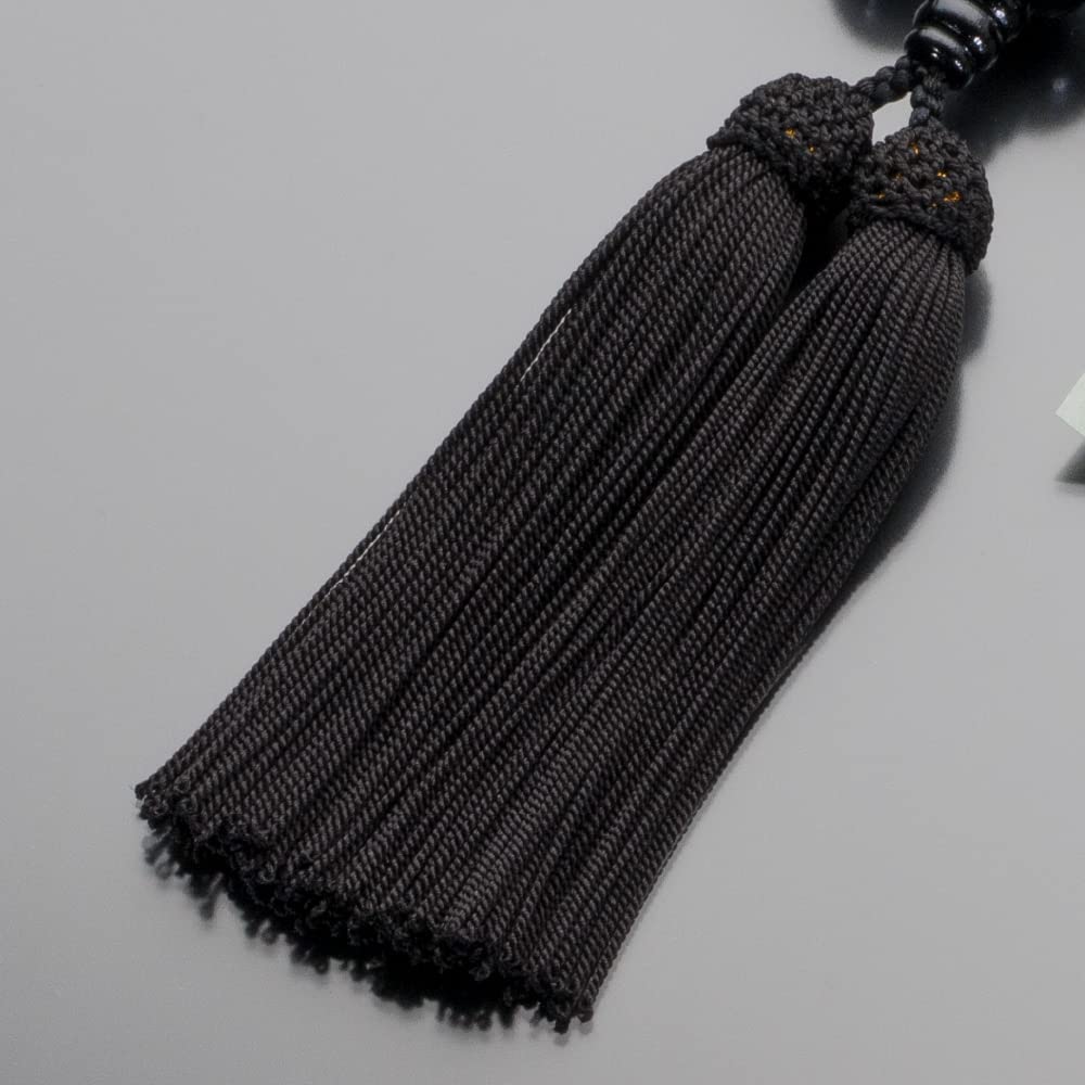 Магазин буддийского алтаря Takita Shoten, четки для мужчин, черное дерево, 2 десяти камней тигрового глаза, 22 бусины, кисточка из чистого шелка, в комплекте можно использовать всем