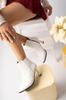 Женские современные стильные модные женские сапоги и ботинки из белой кожи со стеклянным каблуком