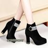 Fashion Sexy Fashion Women Rhinestone Thick Heeled Platform Short Boot Autumn Winter 2025 New High-heeled Ankle Boots Fashion Round Head