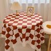 Круглая скатерть в шахматном порядке Ins Nordic Wind Light Luxury Advanced Sense Table Fabric Tea Table Mat Student Book Tablewear