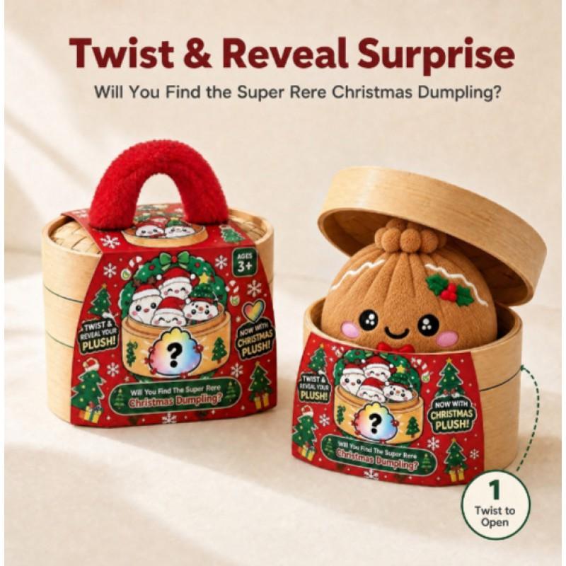 Plush Squishy Dumpling Toy Stuffed Bun Figurine Christmas Ornament Keychain Gift Teens Adults