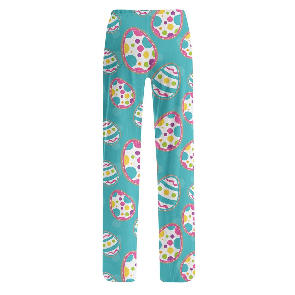 Женские модные свободные повседневные брюки с пасхальным принтом