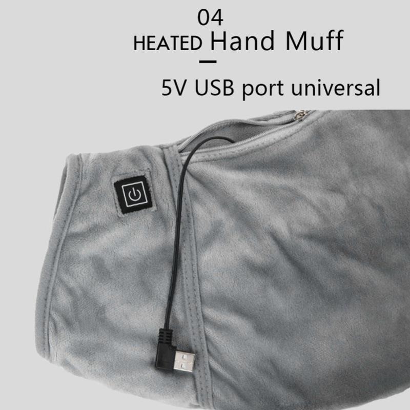 Electric Heated Hand Warmer Muff Cold Weather Thermal Glove Waist Bag 3 Levels For Hunting