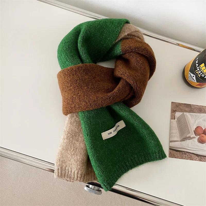Индивидуальный корейский теплый зимний вязаный женский шарф модный толстый шерстяной шарф из пряжи шарф женская шаль шейный платок