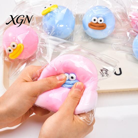 Portable Stress Reliever Cartoon Sausage Mouth Ball Toy Relief Big Eyes Squeeze Anxiety Fidget Slow Rising Home Office Worker Desk TPR