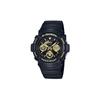 Серия G-SHOCK Classic с двойным дисплеем LCD/Стрелочным Ударопрочные и Водонепроницаемые Модный Тренд Кварцевый Механизм Ремешок из Смолы AW-591GBX-1A9FS