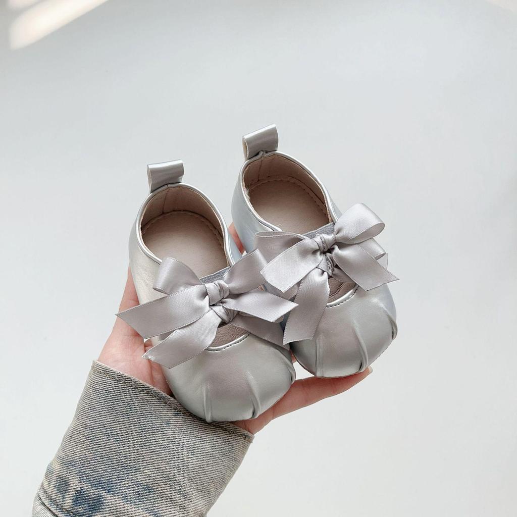 Spring & Autumn 0-2 Years Baby Girls' Korean Style Bowknot Soft Sole Princess Walking Shoes