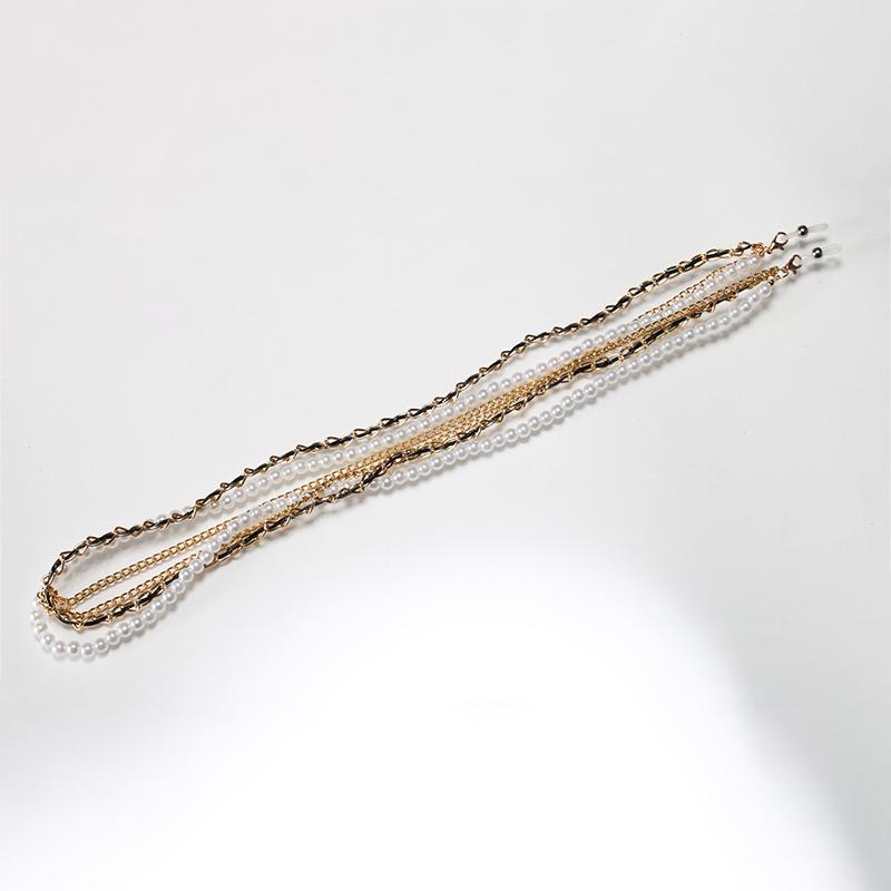 SHAUNA Модная 3-слойная цепочка для очков с венецианской жемчужиной металлическая цепочка для очков