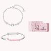 Sanrio HelloKitty/ 925 silver peripheral lucky four-leaf clover gift box, niche stacking design, princess flowers, 6029+6036 Hello Kitty bracelet