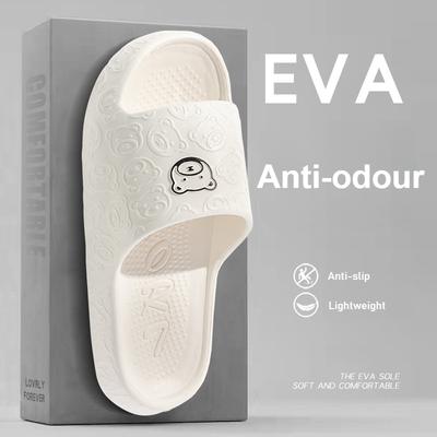 Летние женские тапочки из ЭВА, модные, милые, с рисунком медведя из мультфильма, для улицы, нескользящие, резиновые, для дома, мягкая подошва, пара, граффити, слайды