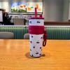 Pink Flower Red Cherry Vacuum Cup Bow Direct Drinking Cup Portable Vacuum Cup  Boys and Girls