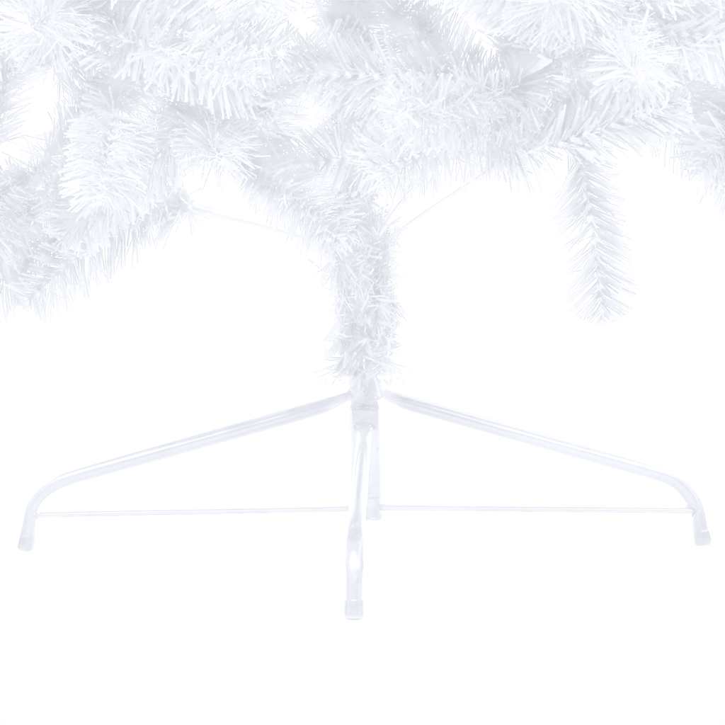Artificial Half Christmas Tree with Lights and Baubles White 150 cm