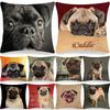 Подушки с принтом мопса, наволочка 18x18 дюймов, льняная наволочка для дома, дивана, автомобиля, декоративная наволочка для подушки, милые наволочки с собаками
