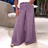 Ladies' Fashionable Loose Solid Color Casual Wide Leg Pocket Straight Leg Pants