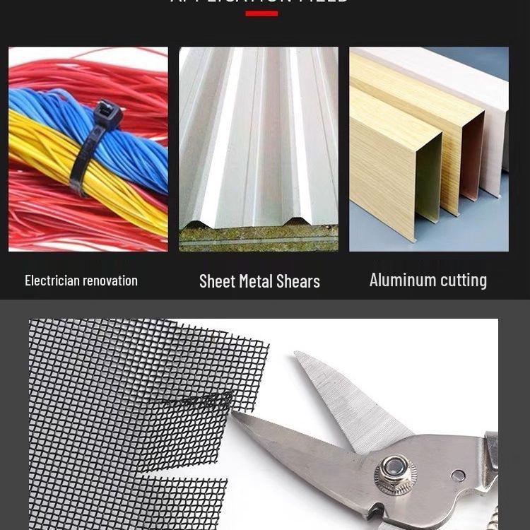 Industrial Tin Snips: Multifunctional Handcraft Scissors & Wire Cutter for Electricians, Metal, and Steel Wire.