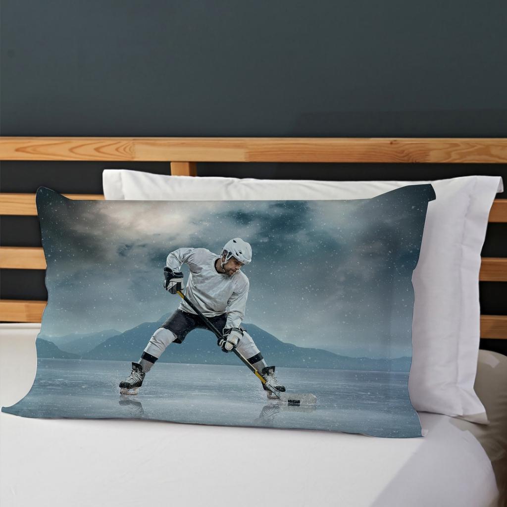 Ice Hockey 3D Digital Printing Quilt Cover Home Textile Three-Piece Three-Piece Set