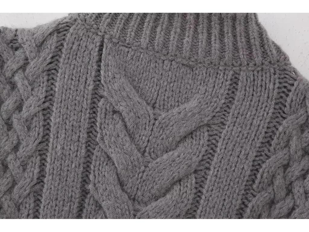 2023 Women's Winter Fashion Color Block Knitted Vest Sweater