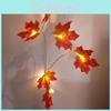 Кленовый Подвесной Рождественский Листья Освещенная Осенняя Гирлянда 102030 Светодиодные Гирлянды