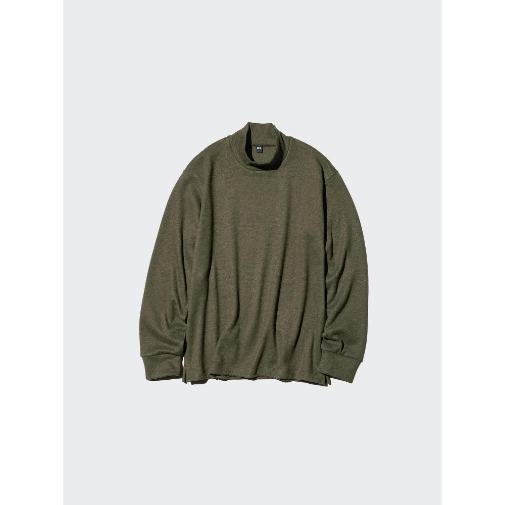 Uniqlo Футболка с воротником-стойкой SofT KniT Fleece Smoke