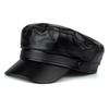 Hat Industry Autumn and Winter New Black PU Beret R