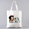 PAZ Mafalda Femme Harajuku, модные сумки с героями мультфильмов, сумки на плечо, повседневные сумки для покупок для девочек, женская элегантная холщовая сумка