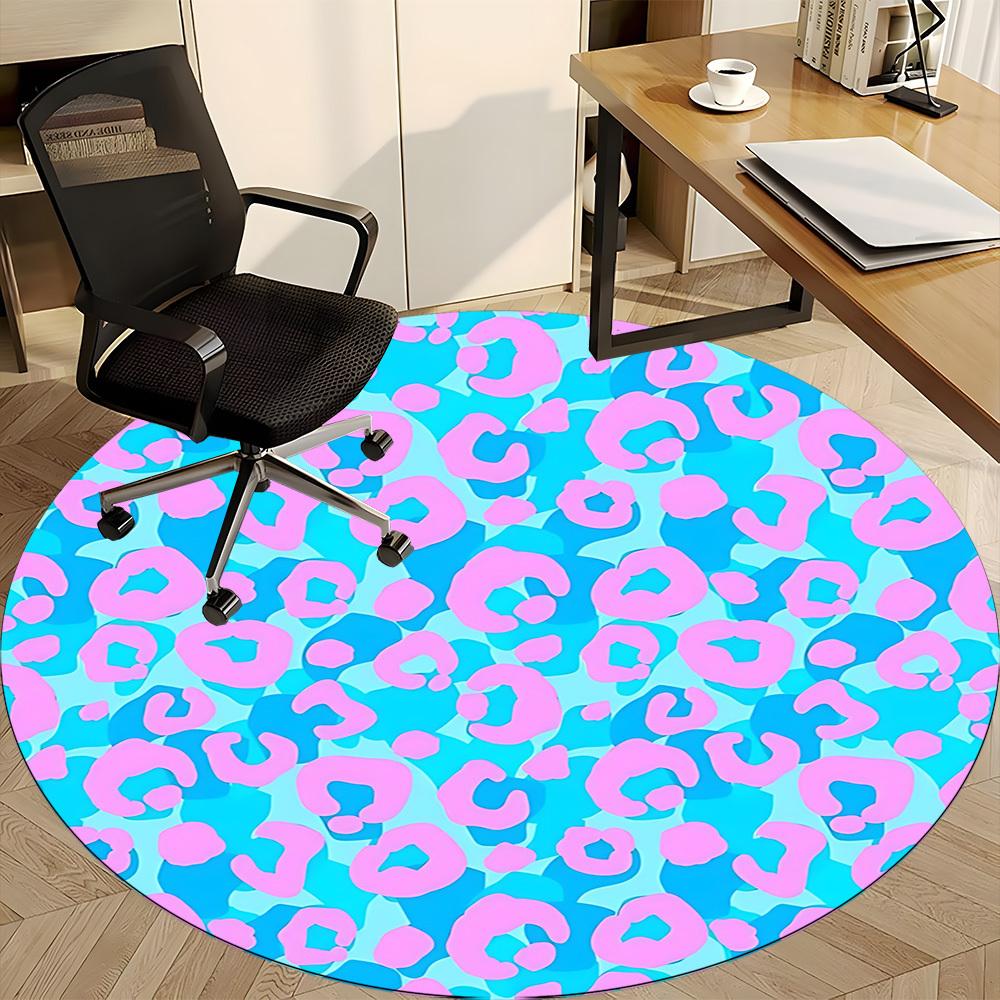 1pc Leopard Print Chair Carpet for Office, Soft Flannel Throw Mat, Perfect for Office, Holiday Party Decoration Choice yy260320086