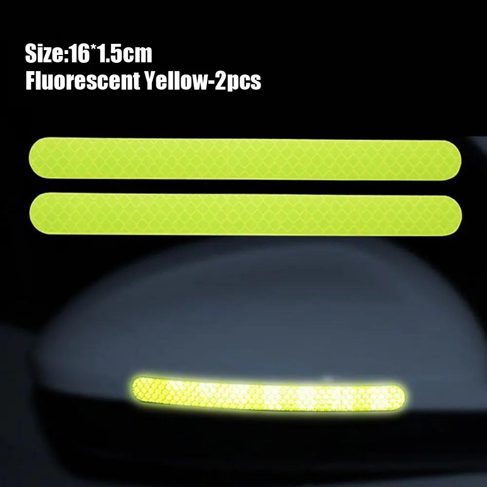 2X Universal Car Stickers Rearview Mirror Reflective Strip Anti-collision Warning Stickers Exterior Reflex Tape Reflective Strip