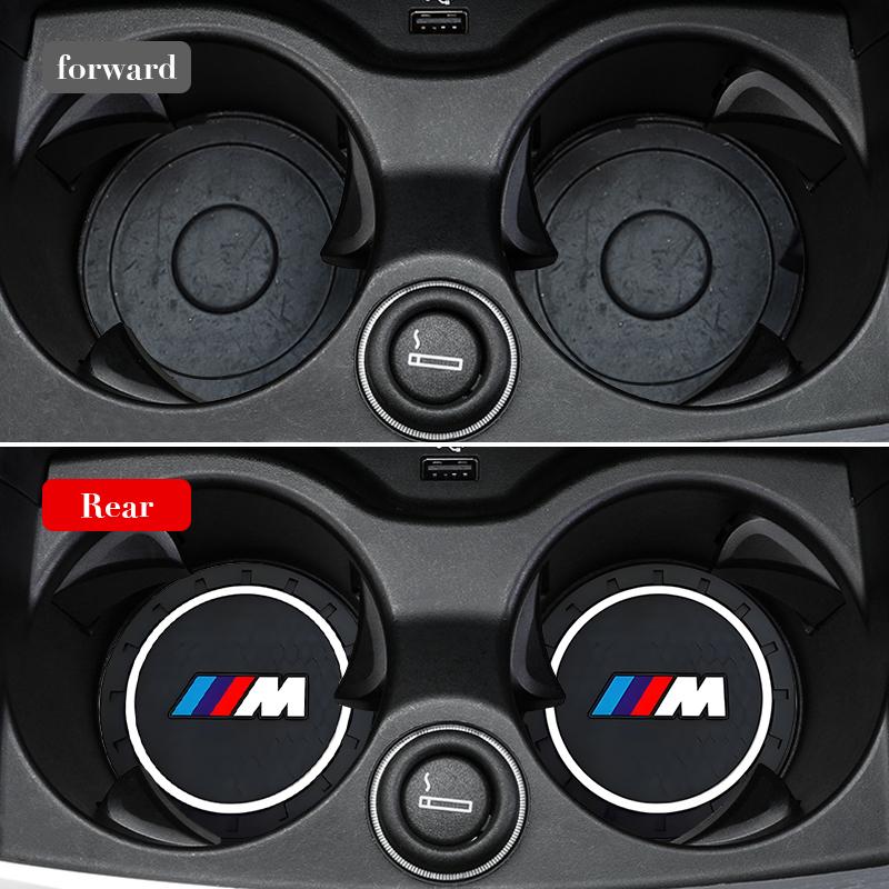 BBJK3 Car Water Coasters Non-slip Water Cup Anti Slip Mat For Mini BMW M E46 E90 E60 F10 F30 E39 E36 F20 E87 G30 Interior Accessories