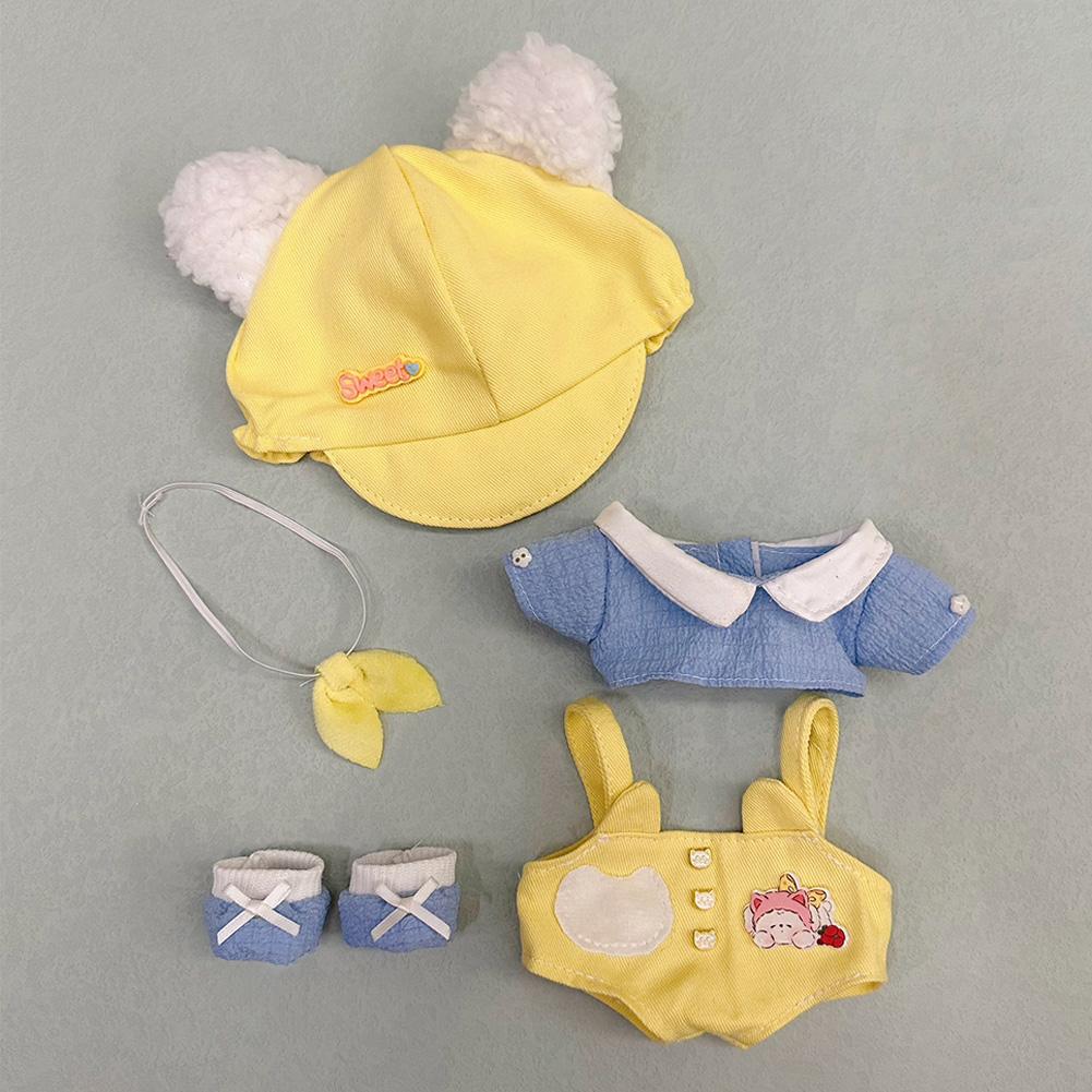 20 см хлопковый комбинезон для кукол из мультфильмов, сменный наряд для плюшевых кукол, аксессуары для игрового домика, мини-одежда