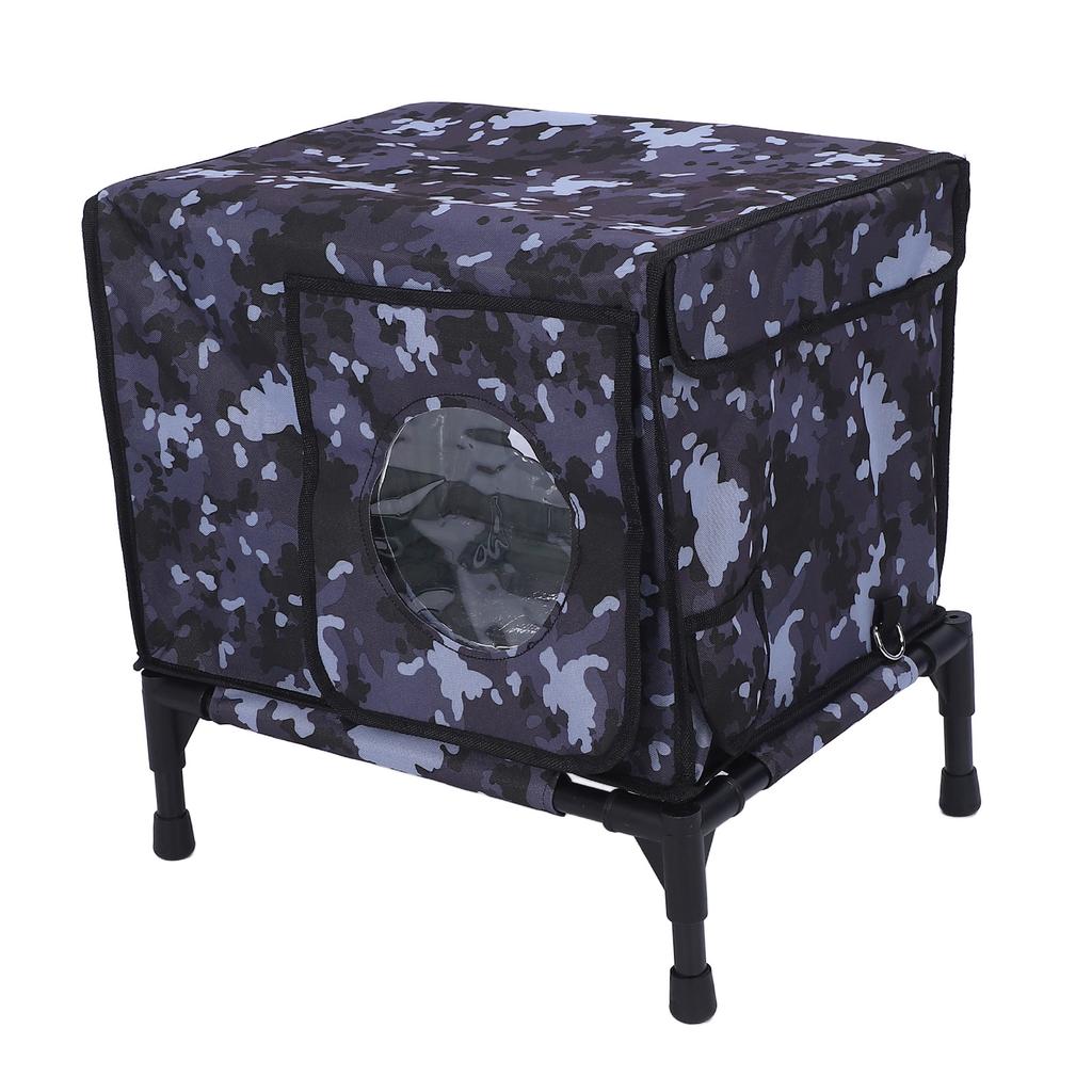 Уличный домик для кошек с подогревом и таймером, камуфляжный, устойчивый к погодным условиям, складной, утепленный домик для кошек